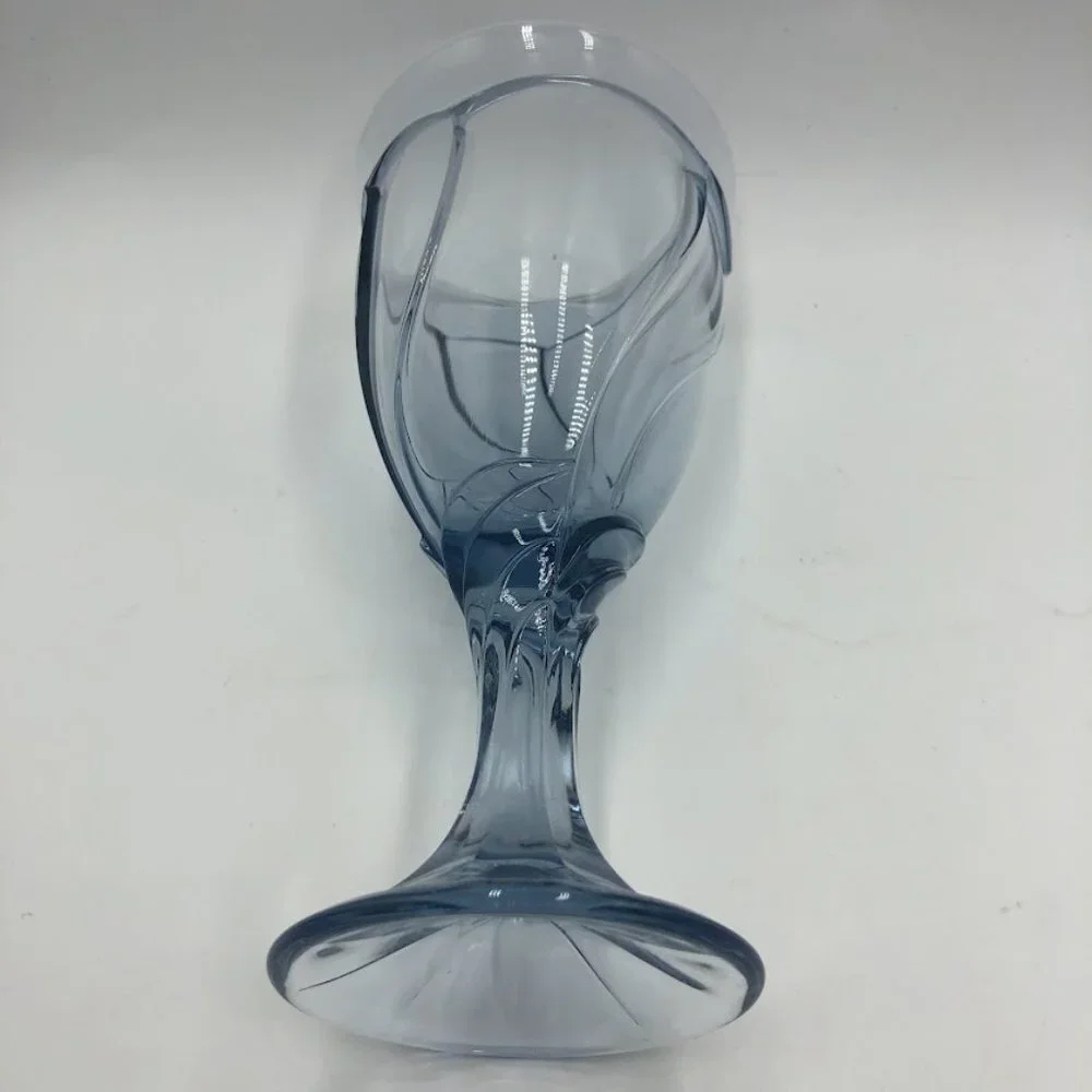 Blue Glass Goblets Set of 2 Collectible Decorative Elegant Drinkware